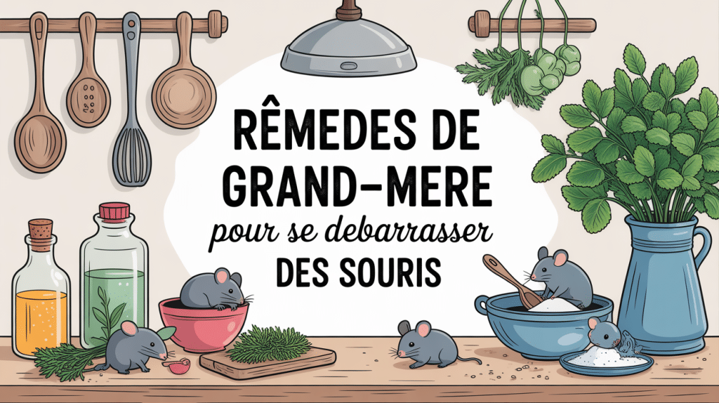 illustration cuisine se d barrasser des souris rem de grand m re