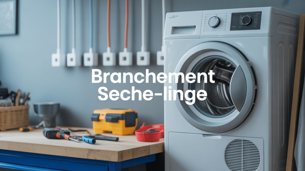 Vue buanderie branchement sèche-linge