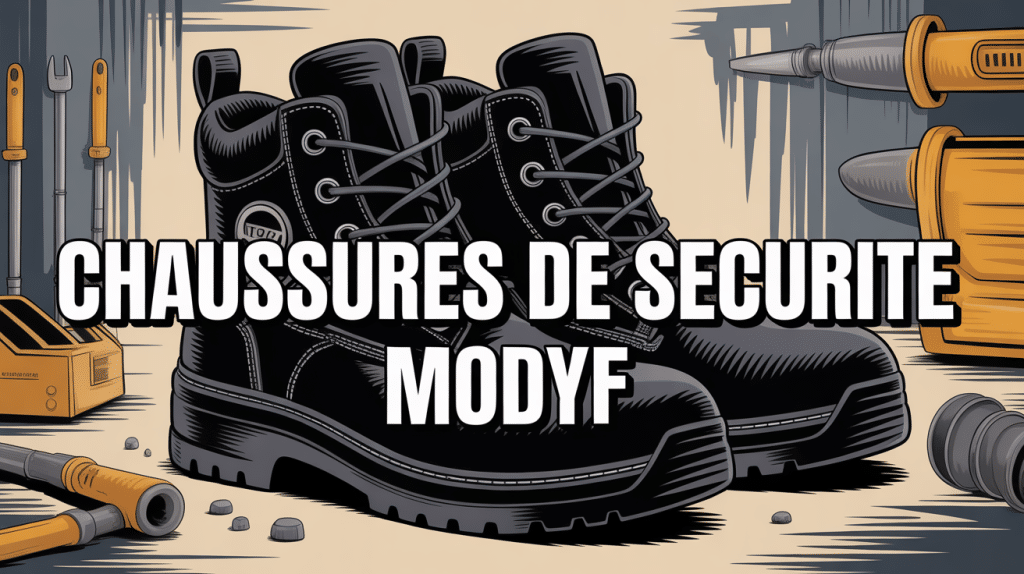 Chaussures de sécurité Modyf noires robustes avec coque métallique et semelle antidérapante
