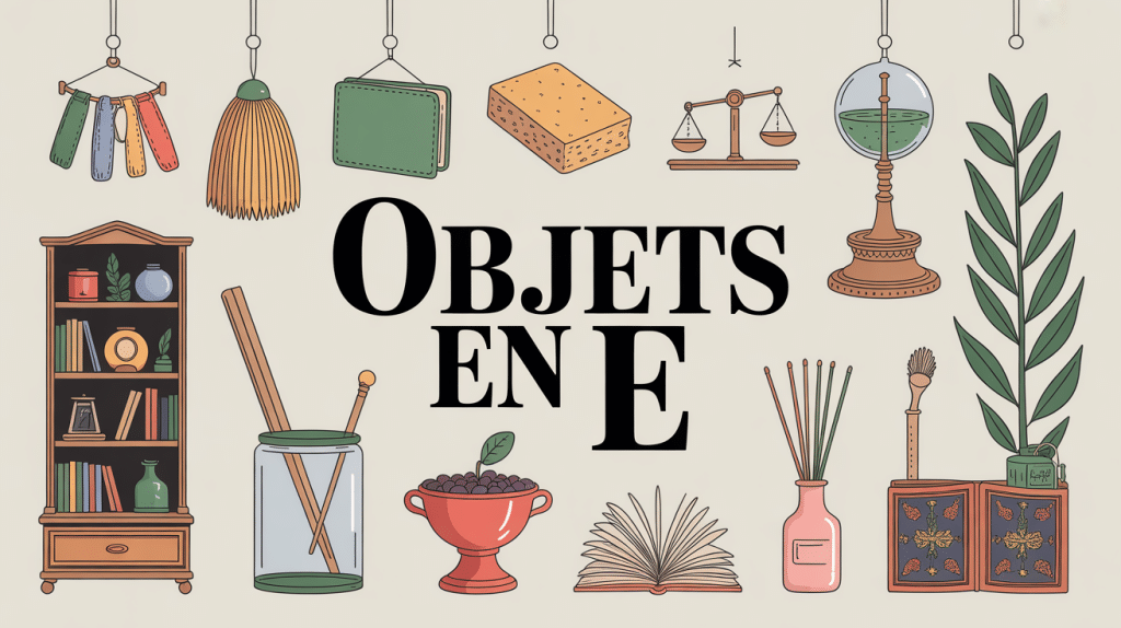 Collection d'objets en E harmonieusement disposés