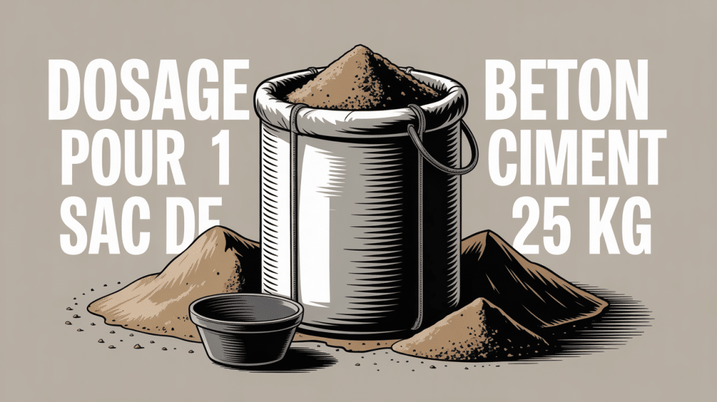Sac de ciment 25 kg avec sable et gravier pour dosage beton