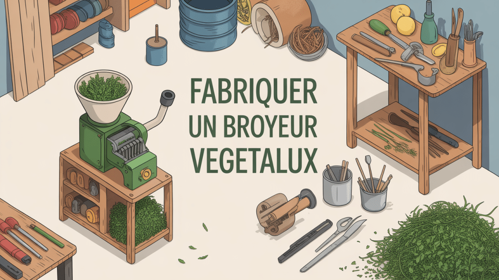 Atelier bricolage avec broyeur vegetaux artisanal