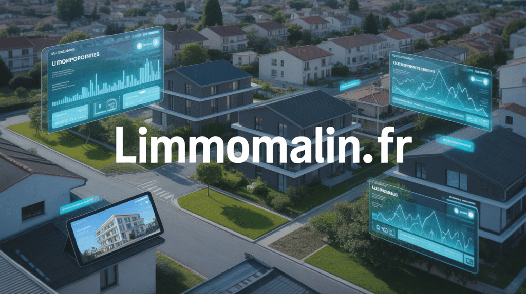 Vue aerienne limmomalin.fr quartiers residences modernes et interfaces digitales