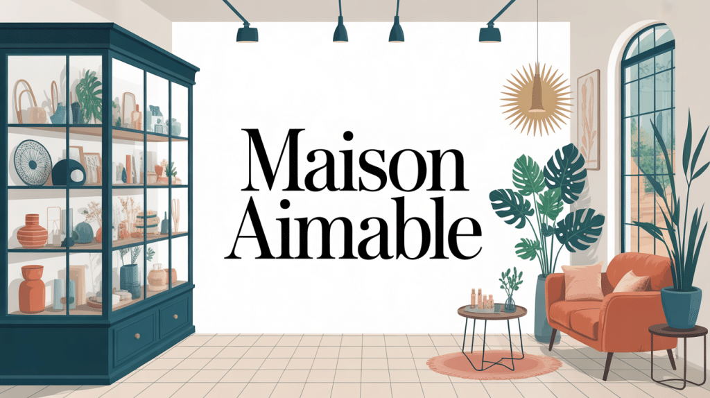 Vitrine boutique maison aimable décoration élégante mobilier contemporain