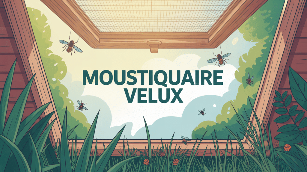 fenêtre grenier avec moustiquaire velux, lumière douce, insectes repoussés