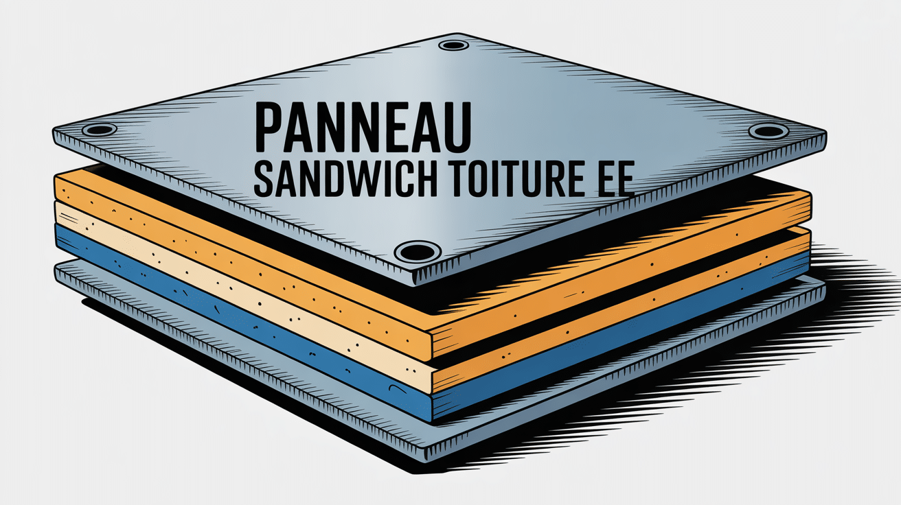 Vue technique panneau sandwich toiture