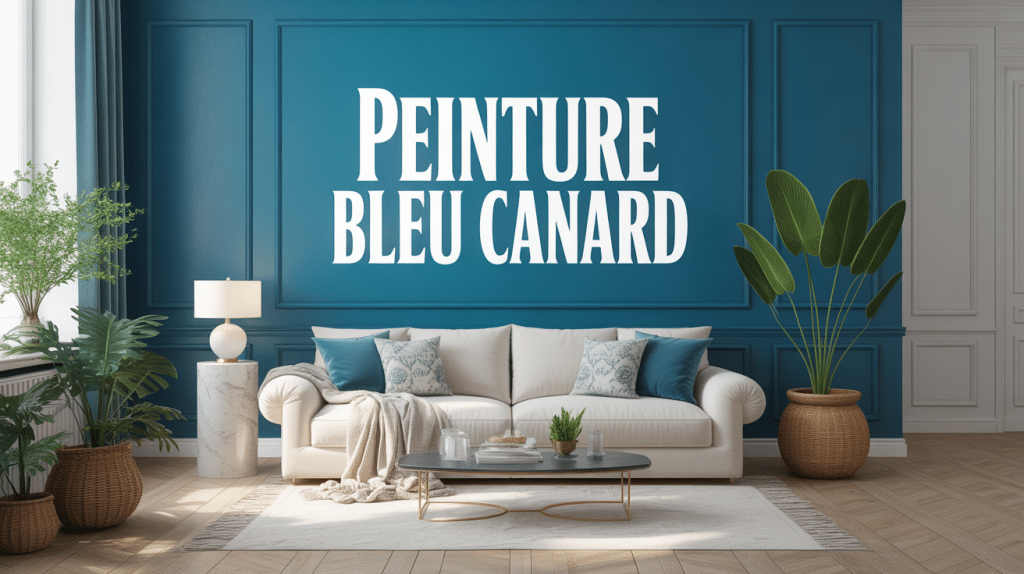 Salon moderne bleu canard
