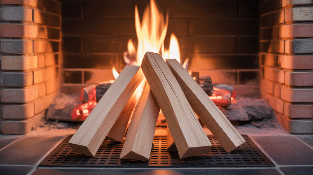 Tas de buches de bois de chauffage de 50 cm empilees