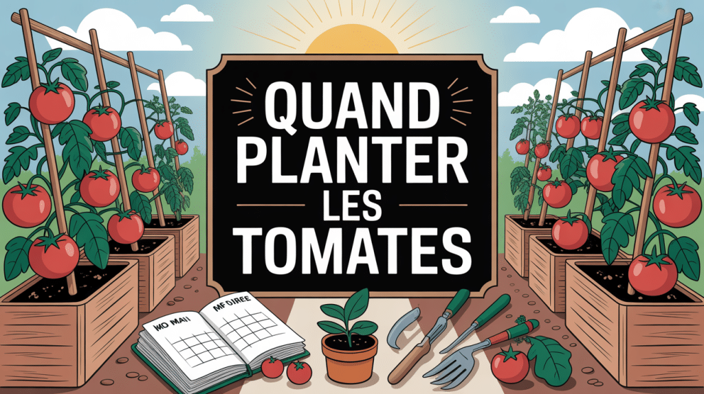 illustration jardin potager tomates calendrier mai soleil