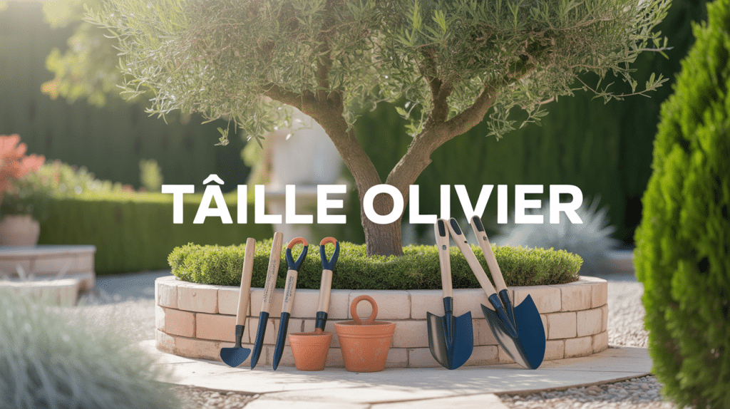 Olivier méditerranéen avec outils taille olivier