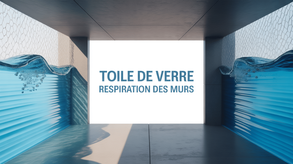 coupe transversale montrant toile de verre et vapeur d'eau