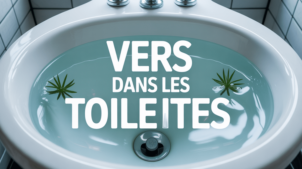 Vers dans les toilettes cuvette stylisée