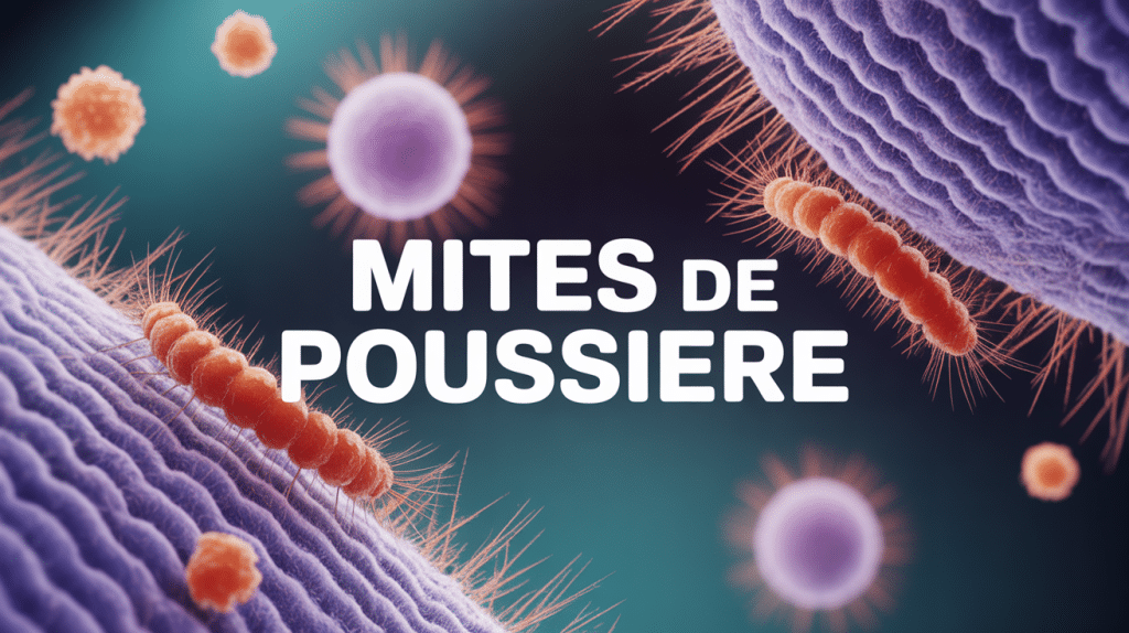 acariens mites de poussiere sur fibres textiles
