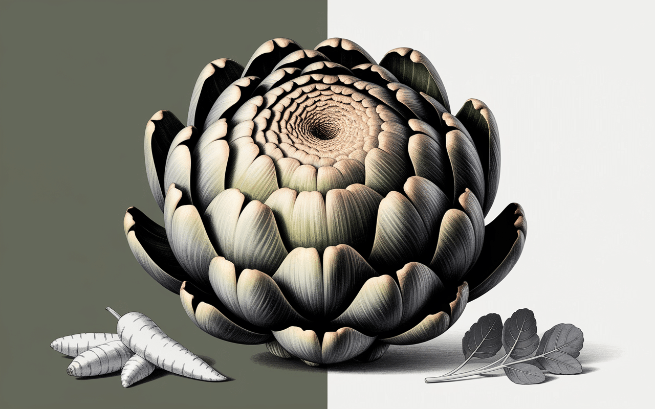 Artichaut entier et déchets végétaux tendres pour compost