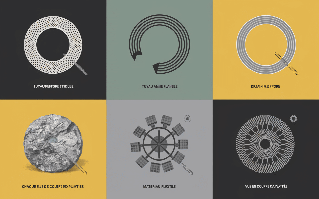 Schéma de types de drain pour mur de soutènement