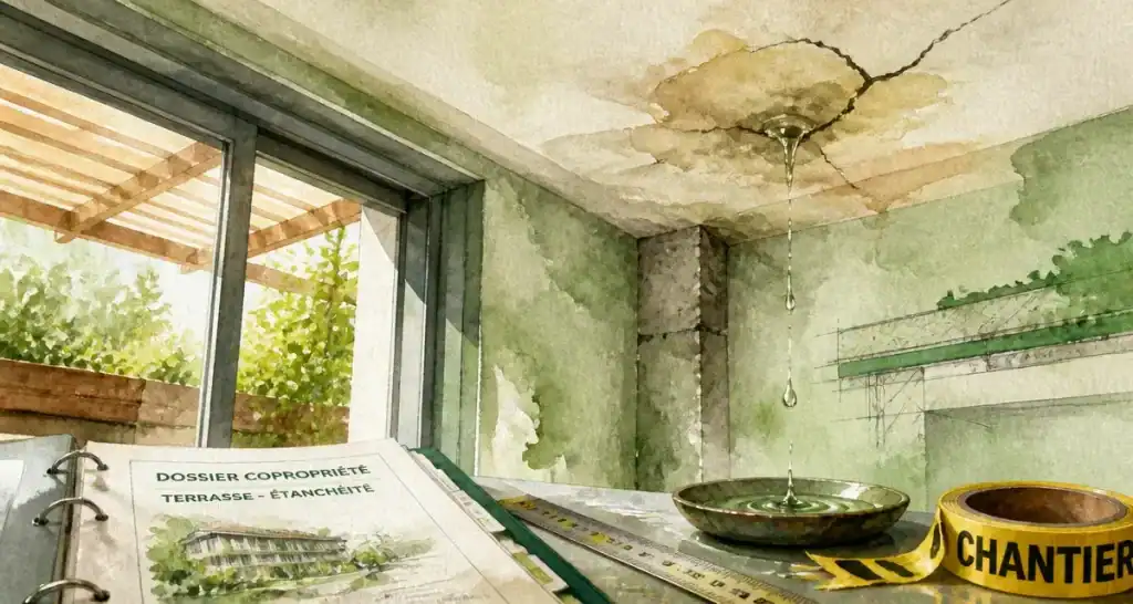 Étanchéité de terrasse privative : qui paie les travaux et comment gérer les infiltrations ?