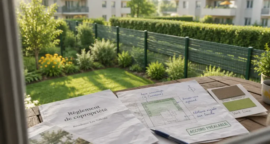 Clôture en jardin privatif de copropriété : obtenez l’accord avant toute pose